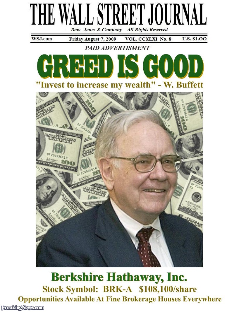 GREED NOT GOOD . . . by Will Durst